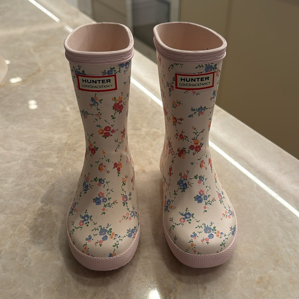 Hunter LoveShackFancy Toddler Kids Sunrise Patchwork Confetti Bloom Rainboots